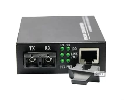Hanutech Single Mode Dual Fiber to Ethernet Media Converter, 10/100/1000 Base-Tx